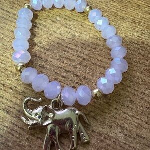 B68 Rose Quartz Bracelet with Lucky Elephant